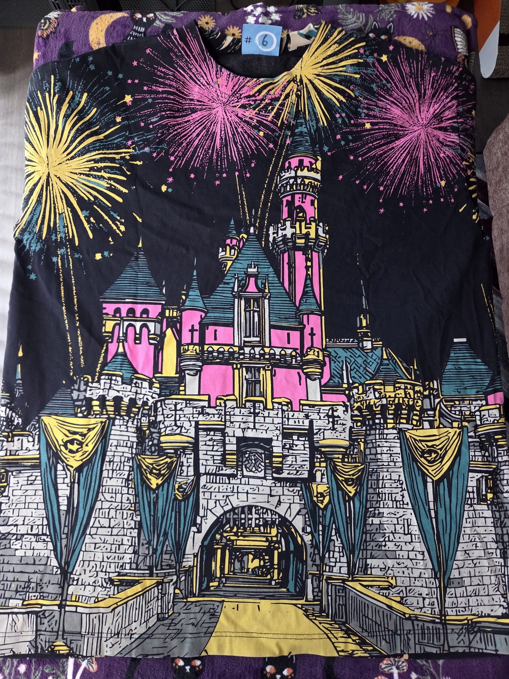 The Shirt Farm Disney Land nighttime Cinderella's castle AOP shirt size XL